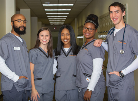 Five nursing students