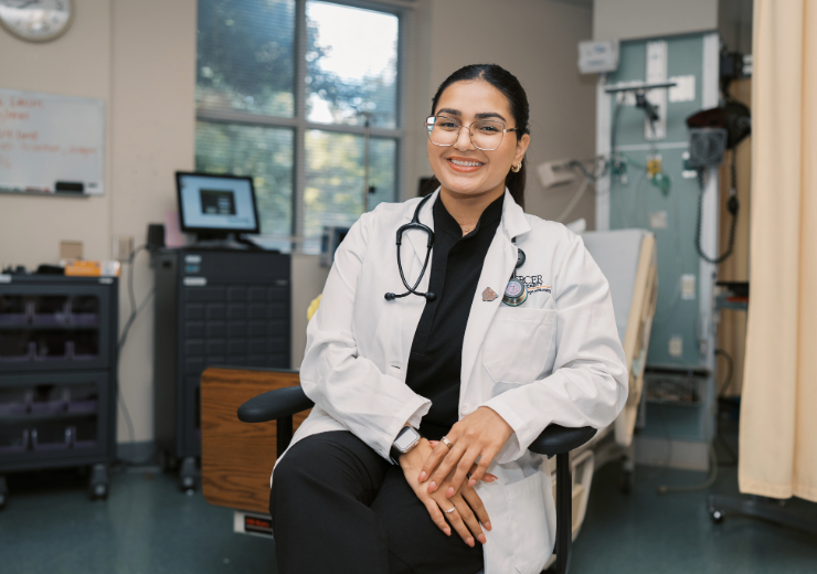 female nursing student smiling at the camera